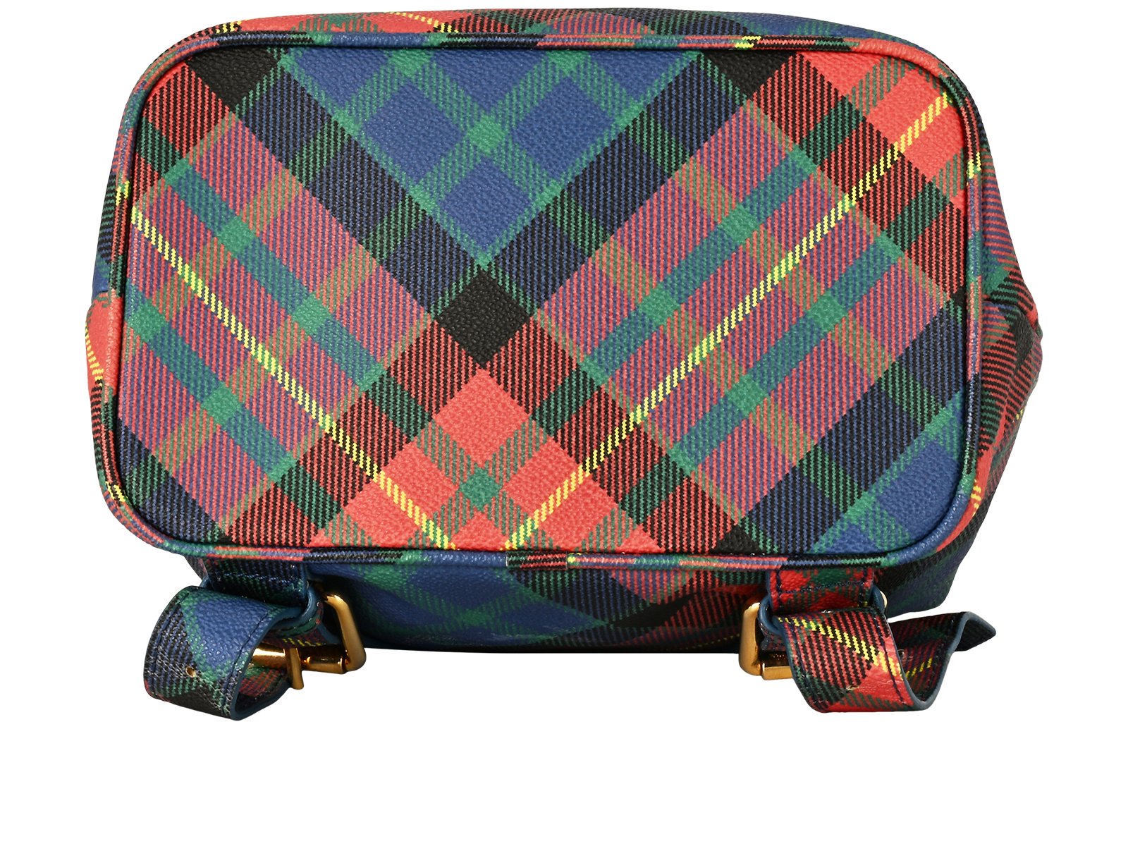 Tartan Backpack, &pound;195, Handbags, Blue, Canvas, Top view
